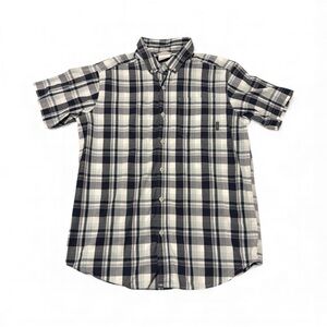 Columbia Men's Blue and White Plaid Button Down Shirt